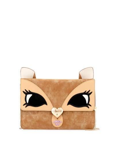 Fawn Face Faux-leather Clutch Bag, Tan