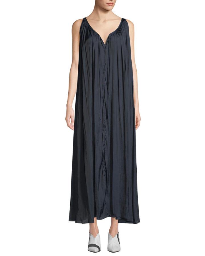 Ruve Sleeveless Pleated V-neck Dress