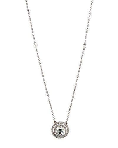 18k Diamond Double-halo Pendant Necklace