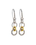 Hoopla 18k White Gold Diamond 2-link Earrings