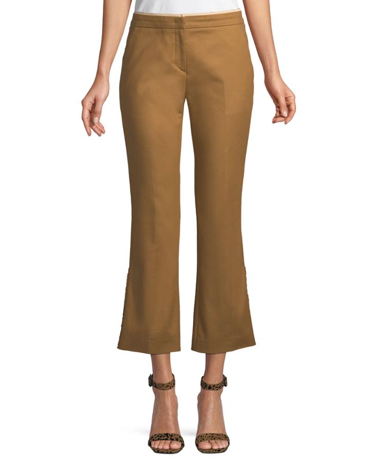 Cropped Flared Cotton Pants