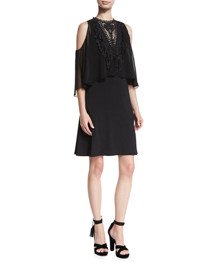Malia Cold-shoulder Popover Dress