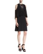 Malia Cold-shoulder Popover Dress