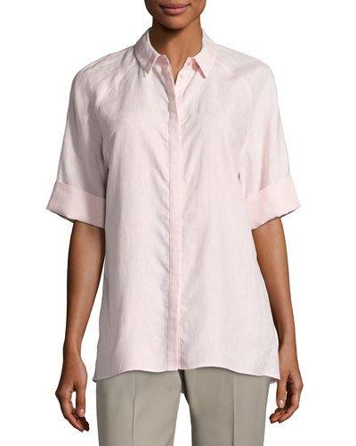 Penelope Linen Half-sleeve Blouse