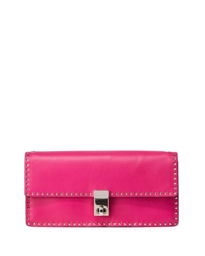 Mini Rockstud Leather Clutch Bag