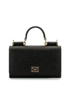 Crystal Flowers-on-chain Crossbody Iphone Bag, Black