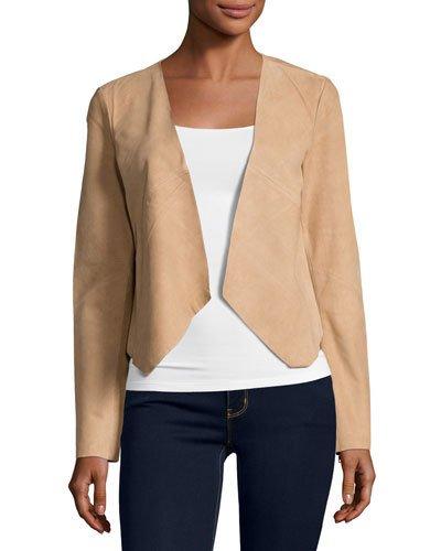 Drew Suede Asymmetric Jacket, Tan