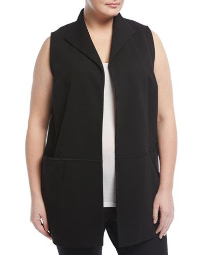 Merrow-stitch Knit Vest, Black,