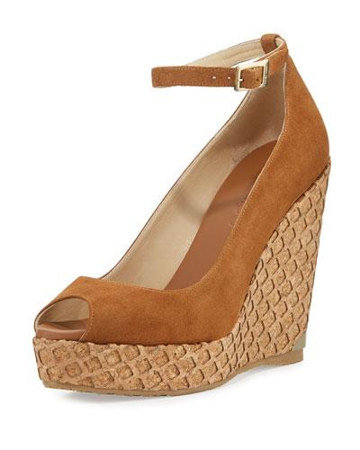 Pacific 120mm Peep-toe Wedge Pump, Canyon