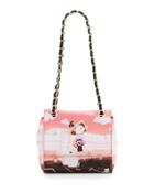 Airplane Stamp Pvc Shoulder Bag, Pink