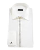 Crystal-placket Silk French-cuff Tuxedo