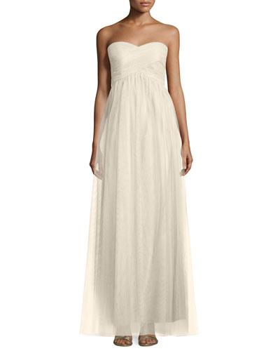 Felicity Crisscross-bodice Chiffon Gown