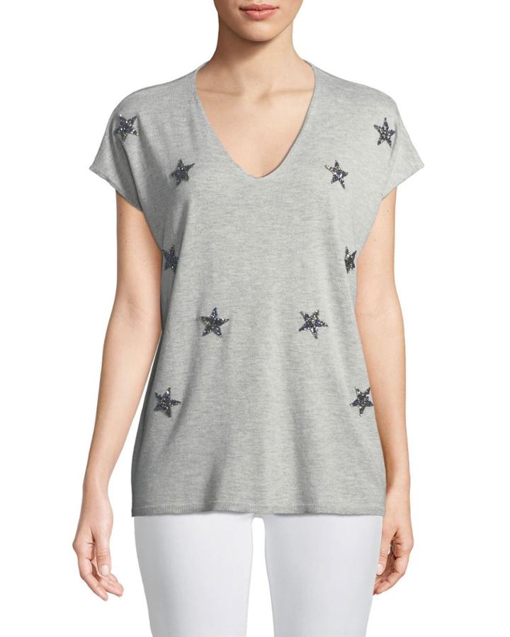 Star-embroidered Short-sleeve Tee