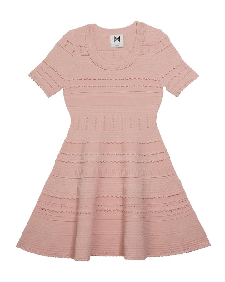 Girl's Textured Tech Flare Dress,