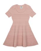 Girl's Textured Tech Flare Dress,