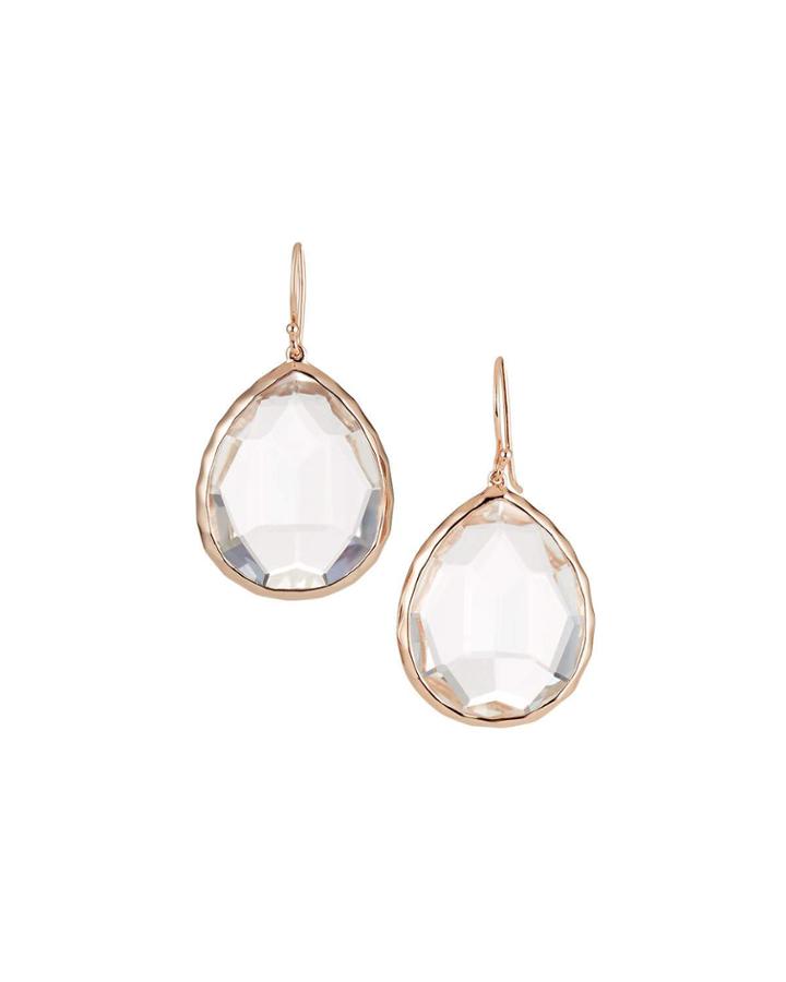 Rose Rock Candy Large Teardrop Quartz Earrings