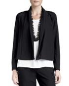 Washable-stretch Crepe Short Jacket,