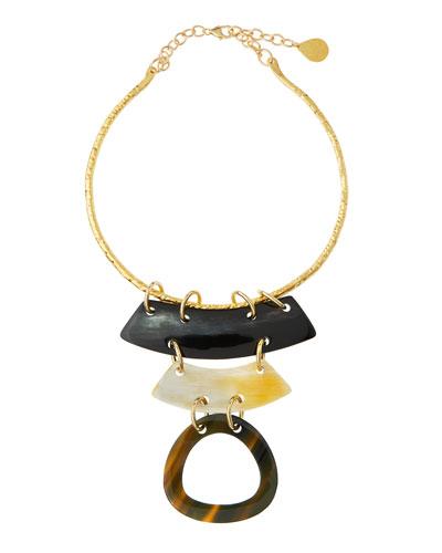 Layered Horn Collar Pendant Necklace