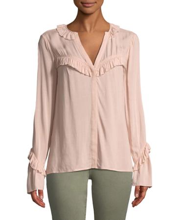 Montel V-neck Ruffled Blouse