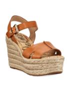 Maura Leather Platform Wedge Espadrille