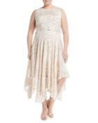 Belted Handkerchief Midi Dress,