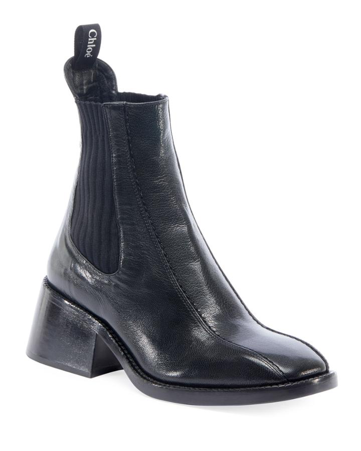 Bea Gored Leather Booties