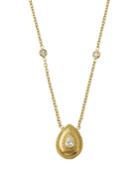 18k Small Diamond Pear Pendant Necklace