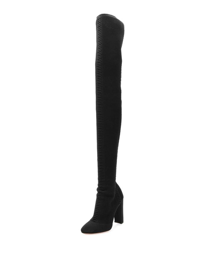 Thurlow Cuissard Knit Over-the-knee 105mm Boot, Black