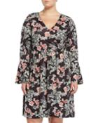 Forrest Floral Bell-sleeve Wrap Dress,