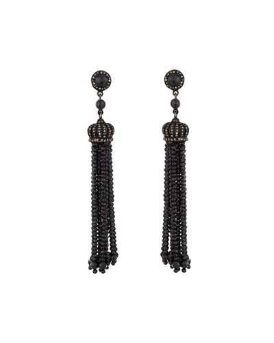 Multicolored Diamond & Spinel Tassel Earrings
