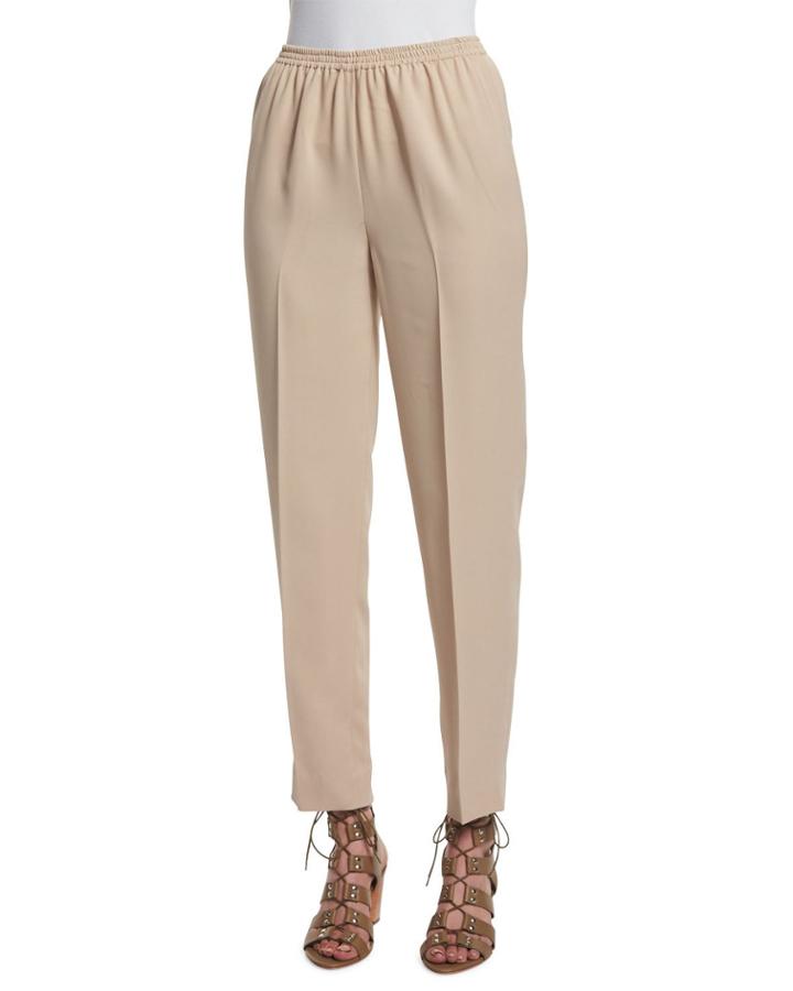 Narrow-leg Ankle Pants, Tan