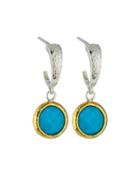 Galapagos Small Hoops W/ Round Turquoise Drops