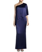 Isabelle Satin Popover Gown, Navy