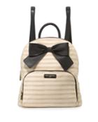Kris Striped Straw Bow Backpack