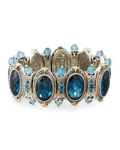 London Blue Topaz Beaded Station Bracelet