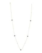 Long Pave Pearly & Crystal Station Necklace,