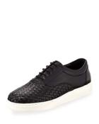 Woven Leather Oxford Sneaker With Extralight&reg; Rubber