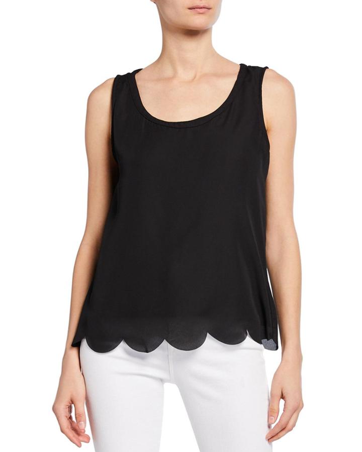 Scalloped-hem Tank