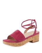 Suede Ankle-tie Platform