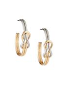Knotted Hoop Earrings, Two-tone