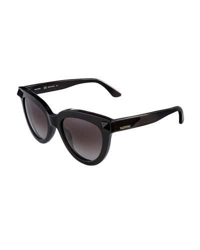Solid Cat-eye Sunglasses, Black