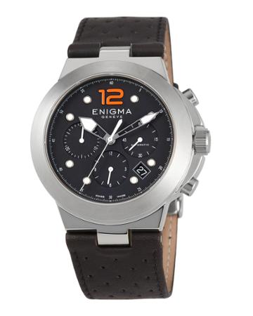 Men's 42mm Caterpillar Watch W/ Leather Strap, Black/orange