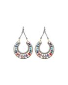 Bright Crescent Crystal Dangle Earrings