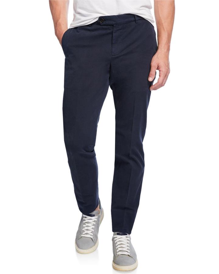 Men's Flat-front Slim-fit Trousers