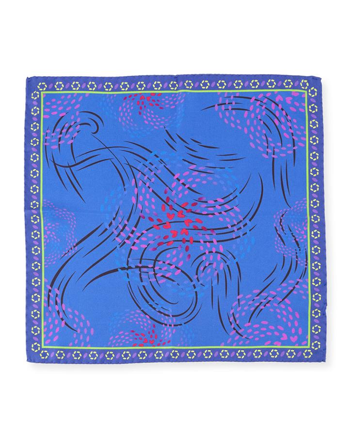 Polka-dot Swirl Silk Pocket