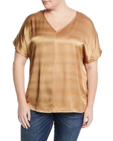 Milani Tie-dye Satin V-neck Top,