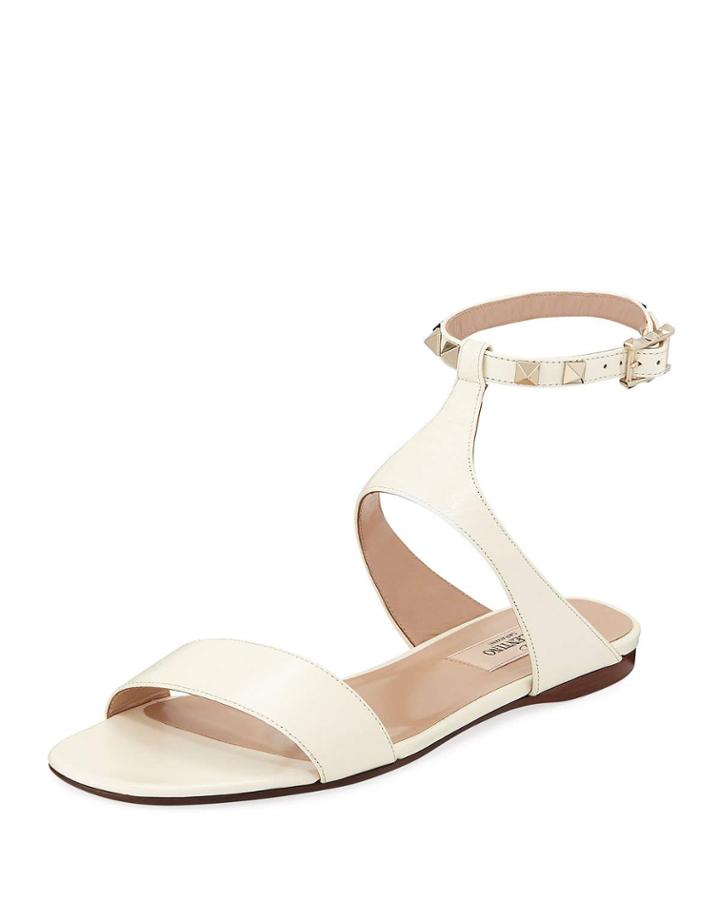 Rockstud Ankle-strap Flat
