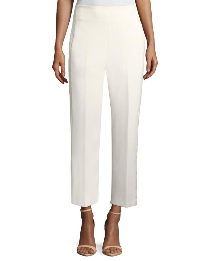 Tailored Straight-leg Crepe Pants