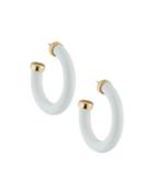 Large Resin Hoop Earrings, White