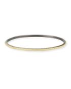 Midnight Silver & 18k Gold Scalloped Bangle Bracelet